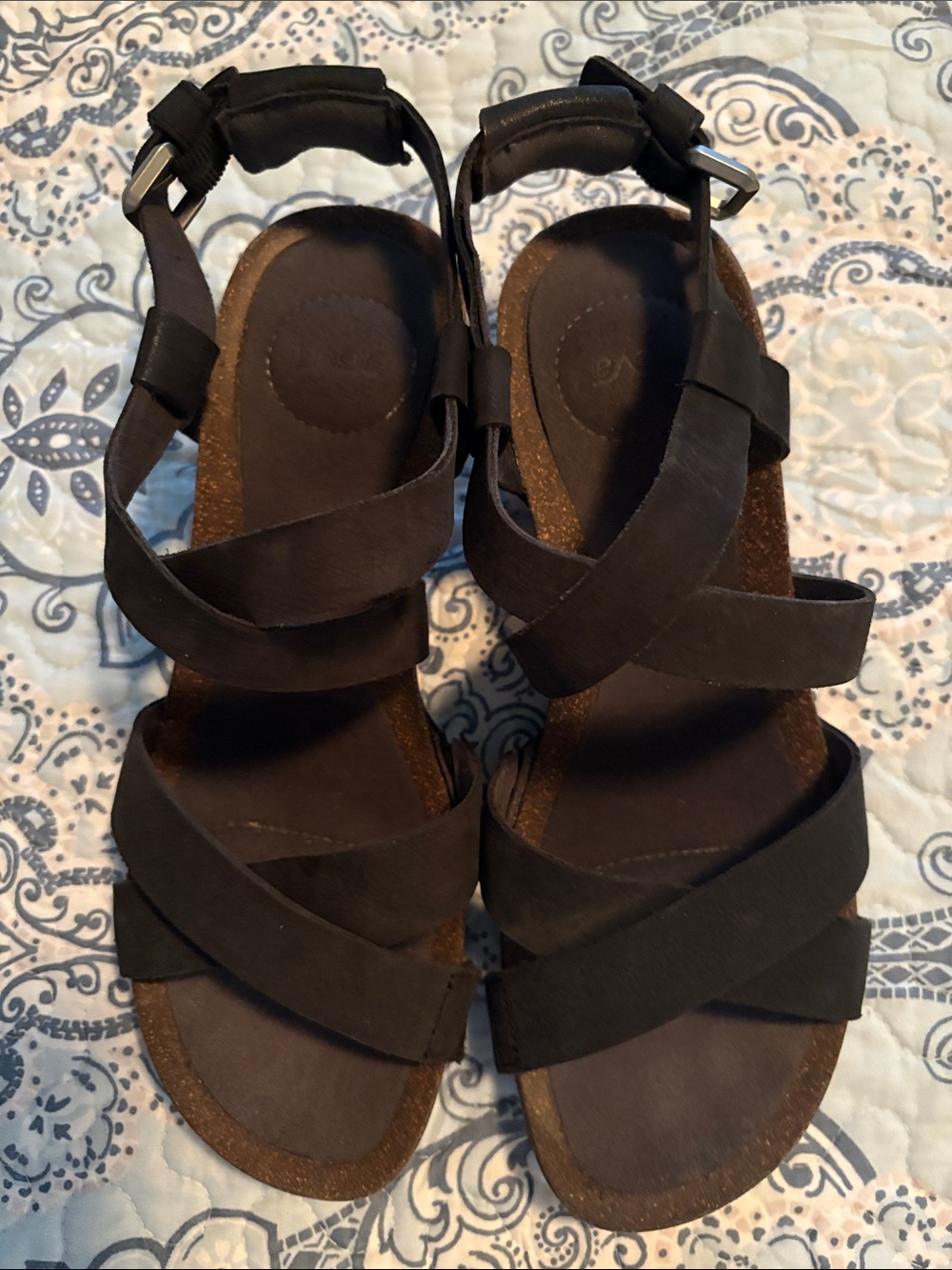 Teva Black Crisscross Strap Sandals